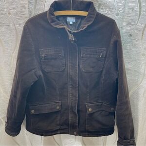 Denver Hayes Corduroy Field Jacket Mens‎ Large Brown 7BT0809-526 Good Utility